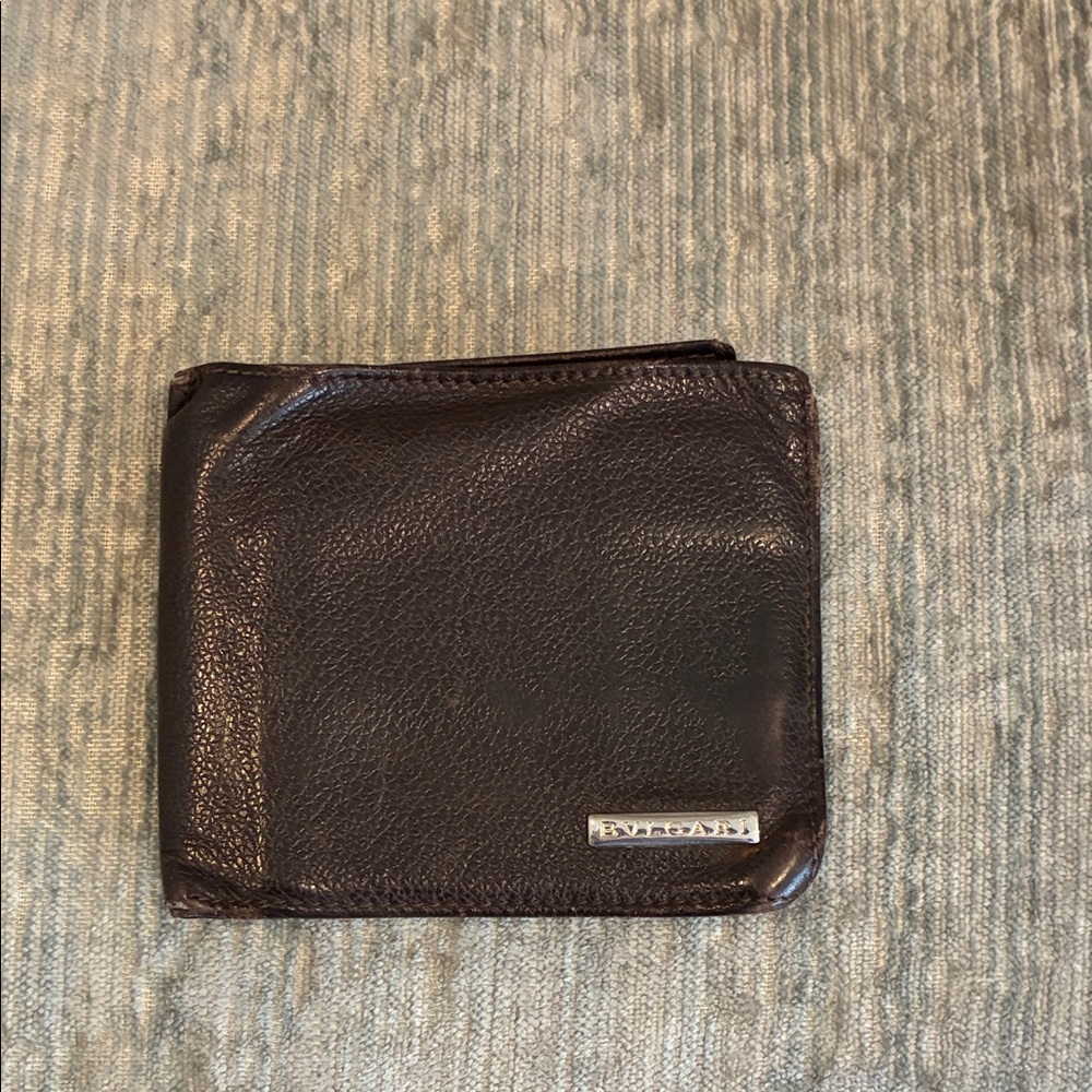 Bvlgari Dark Brown Leather Wallet👝